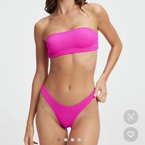 Good American Always Fits Swim Bandeau Bikini Hawaiian Pink